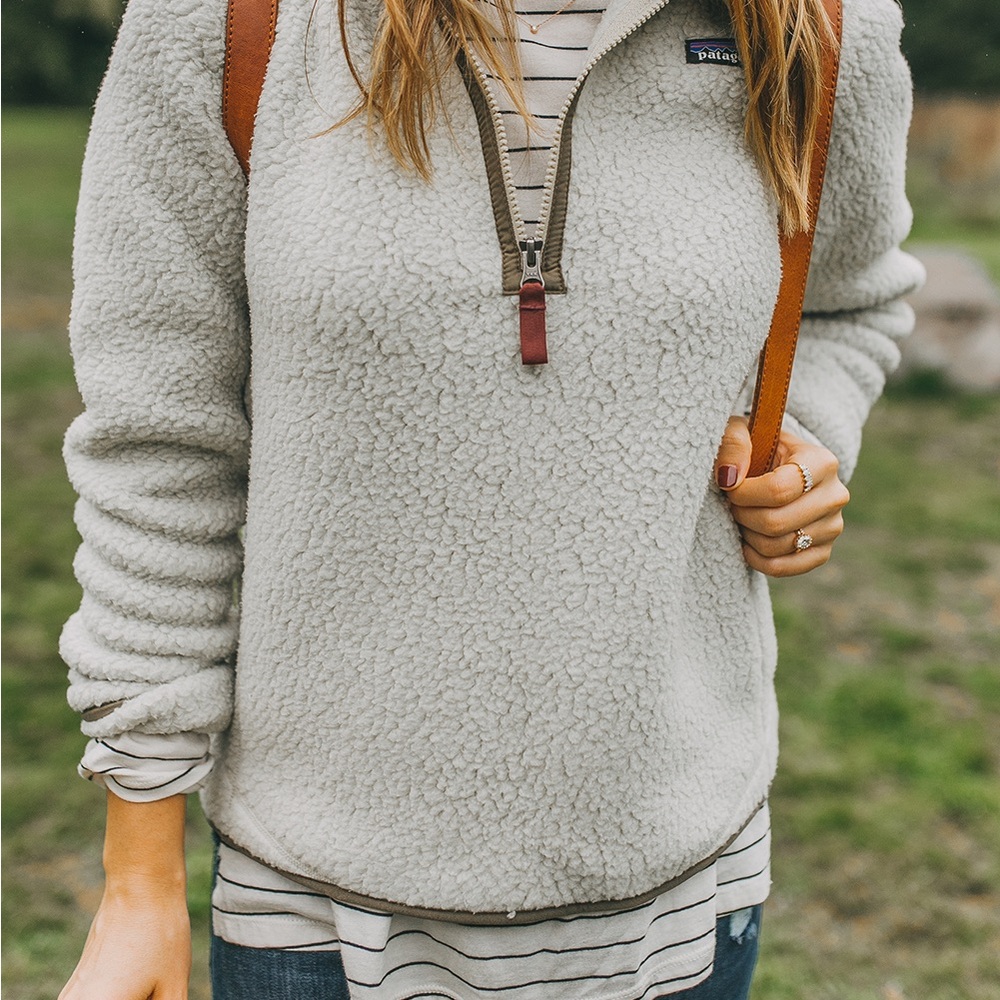 Patagonia Retro Pile Sherpa Fleece Pullover - Women’s Small - Cream